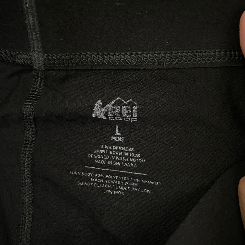 REI Co-op Leggings Mens Large Black Base Layer Thermal Cropped Layering